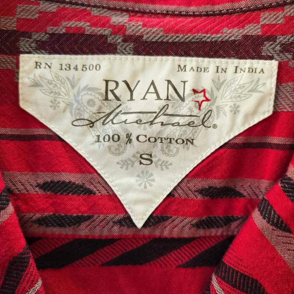 Ryan Michael Beacon Blanket Jacket Womens S Ruby Gray Boho Western Cowgirl Rodeo